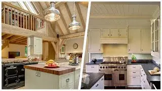 75 Medium Tone Wood Floor Kitchen With Beige Cabinets Design Ideas You'll Love 🔴