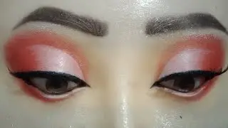 Peach pink eye makeup 😍💄