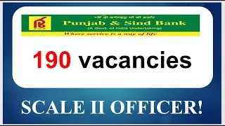 Punjab and Sindh Bank | Scale 2 Officer| Lateral Entry | Bank Exams