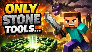 I Beat Minecraft Using ONLY Stone Tools😱