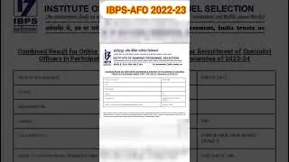IBPS-AFO 2022-23 Journey.. Selected as an Agricultural Field Officer..Prelims, Mains, Interview.