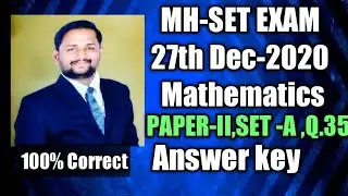 #profpintoojaiswar #MH-Set Dec 2020 #Paper-II Maths MH-SET Dec-2020||Maths||Paper-II||Answer key