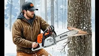 Eric LaPointe is live cutting firewood.