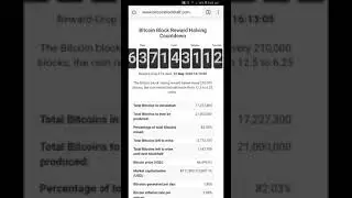 Bitcoin Block Reward Halving Countdown.. [19/09/2018]