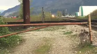 VIA westbound at CN Yale Sub/CP Mission Sub crossover