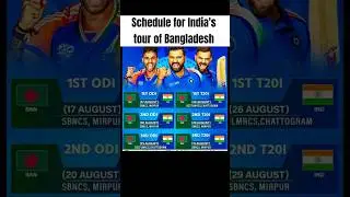 Schedule for India's tour of BangladeshODI Series #cricketfans #cricket #indianbatsman #indvsban