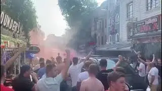 FC Twente fans in Istanbul this afternoon ahead of their match against Fenerbah&ccedil;e