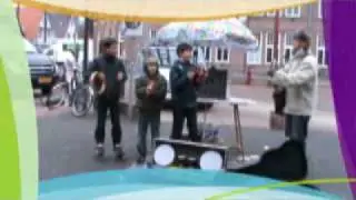 Wanda & Jeroen Boerstra als straatartiesten in Veendam 10 maart 2010