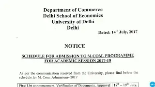 What is the procedure of du m.com admission 2017