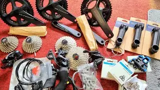 Đùi đĩa,xích líp Ultegra R8000-R8100,tay lắc heo dầu 8020, pô tăng, can shimano|Lĩnh bike 0974523474