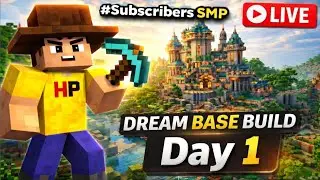 Subscribers SMP में Dream Base Build 😍🔥| Minecraft Live🔴Hindi | Day 1 #MinecraftLive #SubscribersSMP