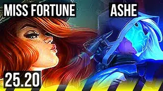 MISS FORTUNE & Elise vs ASHE & Milio (ADC) | 18/0/7, Legendary | KR Diamond | 25.20