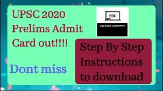 UPSC Civil Service Prelims Admit card Out | How to Download | Digi Learn Community
