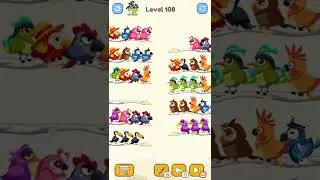 Bird Color Sort Puzzle Game Level 108 #shorts #short #game #birdgame #birds #ytshorts