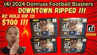 (4) 2024 NFL Panini Donruss Football Regular Blasters. Downtown Ripped and Major Rookie Holo Ripped!