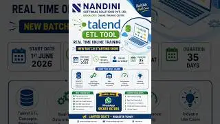 Talend ETL Tool |Beginners & Advanced | Real Time Class Room & Online Training | Venkat | 9538160185