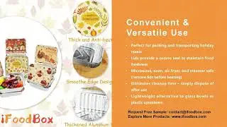 Wholesale Thanksgiving Tin Foil Containers with Cardboard Lids in Bulk, Aluminum Food Storage Pans