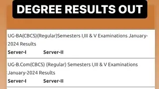 Osmania University degree results released 1 , 3 ,5 semester 2023 ~ 2024 officially by ou