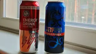 Kaksintaistelussa sokerittomat Euroshopper energy drink ja Mega Force