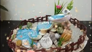 #Diy🐚Seashell💧fountain using hot glue  @MysticOrchidMelodies #diywaterfountain #diy #waterfountain 