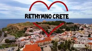 Rethymno Crete - a beautiful flight over Rethymno ❤️ 💕 💗