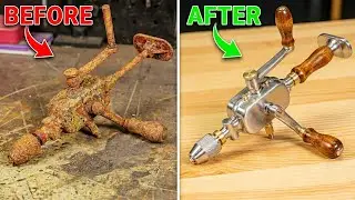 Total restoration of a 1900s rusted antique hand drill | Restore TV