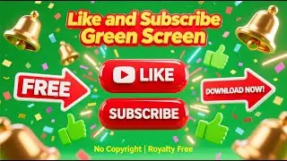 Like and Subscribe Green Screen Animations | Free Chroma Key Overlay