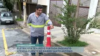 Eletricista tem moto furtada enquanto atendia cliente em BH
