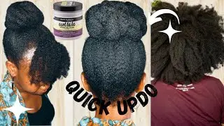 SLEEK HIGH TWISTED BUN ON TYPE 4C NATURAL HAIR(NO GEL OR EXTENSION) WITH AUNT JACKIE CURL LA LA