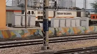 12310 Patna Rajdhani Express Departing New Delhi : Madhubani Painting Old LHB Rake