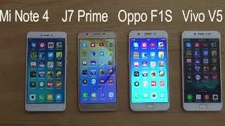 Xiaomi Redmi Note 4 Vs Samsung J7 Prime Vs Oppo F1s Vs Vivo V5 Speed Test !! Comparision !! Winner?