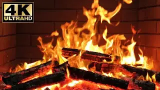 🔥 Fireplace for Mind Therapy .Fire Background Video Effects 4K. Cozy summer fireplace ambience