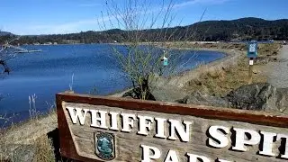 Walking along Whiffen Spit Park in Sooke, British Columbia