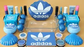 Mixing &rdquo;adidas&rdquo; Eyeshadow and Makeup,parts,glitter Into Slime!Satisfying Slime Video!★ASMR★