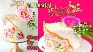 Customizad Birthday Cake | Fresh Flowers Birthday Cake | Tutorial By Satyamcakes