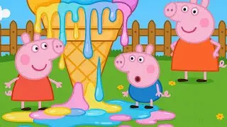 Peppa&rsquo;s Giant Ice Cream Meltdown Turns The Backyard Into Sticky Chaos 😂🍦 | Funny Peppa Animation