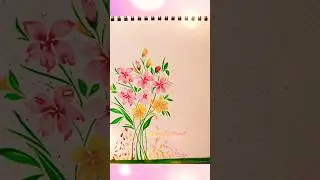 Flower Painting with Brush Pen #easy #art #drawing #shortsvideo #shorts