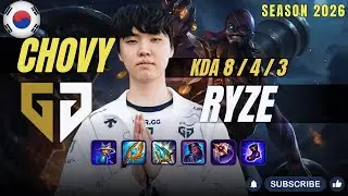 GEN Chovy RYZE vs AHRI Mid - Patch 26.2 KR Ranked | lolrec