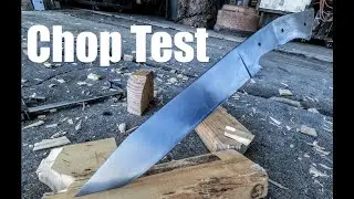 Unedited:Will It Shave After4X? 52100 Bowie Knife Edge Retention Chop Test Blacksmithing Knifemaking