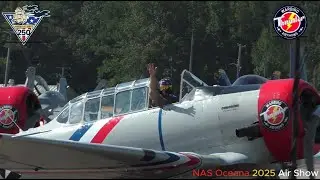 Авиашоу Warbird Thunder! Рев двух SNJ/T6 на авиашоу Nas Oceana 2025.