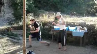 CAPOIERACAMP  Washing-up dance Ashley and Ben Italy 2006