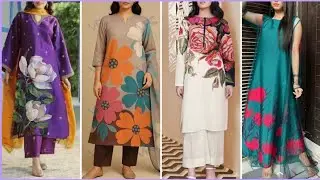 Hand Painted Dress Designs 2025/Hand Paint Fabric Ideas/Fabric Painting on Clothes/Fabric Paint
