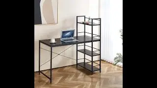AFRISINO IMPORTS Computer Table with 4 Tier Shelves