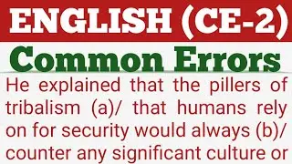 CE-2 | Common Errors | Common Errors In English | Common Errors For SSC Exams | Common Errors PYQ.  