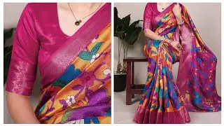 #930 Tasar silk viscose border saree with beautiful print #shorts #viral 