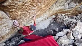 Pirmin Bertle in Indias hardest Boulder - Bacteria, 8B+, at 4000m
