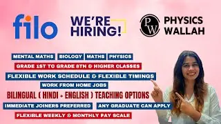 Physics Wallah & Askfilo Hirings 2025 | Work From Home Jobs | Flexible Timings | Latest Jobs 2025 |
