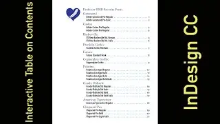 09 Multilevel Table of Contents, Adobe InDesign