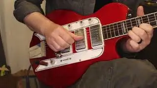 1962 Airline Town & Country Guitar 3-Pickup Cherry Red w/OHSC