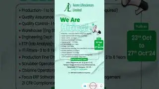 ARENE LIFESCIENCES & VIRCHOW BIOTECH WALKIN INTERVIEWS @hyderabad LATESTJOBSUPDATE #dailyjobupdate